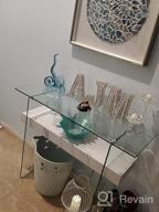 img 1 attached to Modern Glass Console Table With Storage - Perfect For Small Spaces - Use As An Entryway Table, Writing Desk, Computer Desk, TV Stand, Or Buffet Table - Stylish Accent Furniture From Ivinta review by Greg Harris
