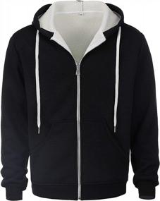 img 4 attached to Men'S Sherpa Lined Zip Up Hoodie Jacket - Thermal Full Zip Fleece Sweatshirt By ZIOLOMA