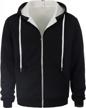 men's sherpa lined zip up hoodie jacket - thermal full zip fleece sweatshirt by zioloma logo