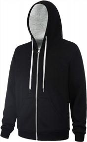 img 3 attached to Men'S Sherpa Lined Zip Up Hoodie Jacket - Thermal Full Zip Fleece Sweatshirt By ZIOLOMA