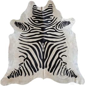 img 4 attached to White Zebra Cowhide Luxury COWHIDES