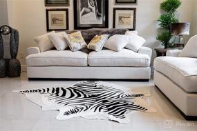 img 2 attached to White Zebra Cowhide Luxury COWHIDES
