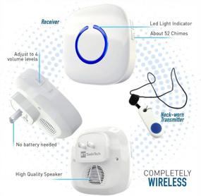 img 2 attached to SadoTech Elderly Monitoring Pager: Waterproof Wireless Caregiver Alerts & Classroom Doorbell - 4 Volumes, 52 Chimes