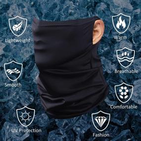 img 3 attached to SUMADE Unisex Earloops Neck Gaiter: Cooling Sports Face Mask Balaclava Bandana Headwear For Dust Outdoors Black