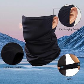 img 2 attached to SUMADE Unisex Earloops Neck Gaiter: Cooling Sports Face Mask Balaclava Bandana Headwear For Dust Outdoors Black