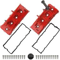 🔧 mitzone upgrade aluminum valve covers: nissan armada titan 2004-2016 pathfinder 2008-2012 nv2500 nv3500 2012-2017 infiniti qx56 2004-2010 v8 5.6l, red - #13264-ze01a 13264-ze00a logo