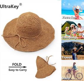 img 3 attached to Handmade Wide Brim Beach Hat - Foldable Sun Protection For Adults, Children, Men And Women