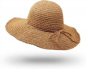 img 4 attached to Handmade Wide Brim Beach Hat - Foldable Sun Protection For Adults, Children, Men And Women
