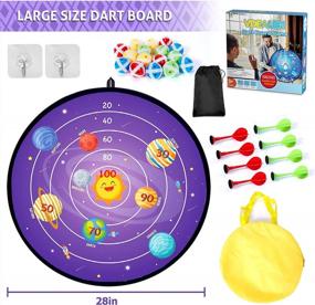 img 1 attached to Double-Sided 28" Dart Board Game Set For Kids - 16 Sticky Balls & 8 Darts, Indoor/Outdoor Party Toys Gift For 3-12 Year Old Boys Girls