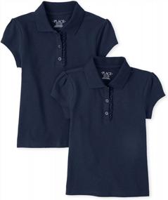 img 3 attached to Girls' Ruffle Pique Polo Shirt With Short Sleeves From The Children'S Place