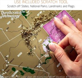 img 1 attached to 24X17 Scratch Off USA Map Poster - Explore National Parks, Landmarks, Highest Peaks & State Flags!