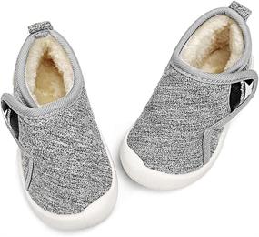 img 2 attached to 👞 Cozy & Secure: Z T FUTURE Fleece Anti Slip Toddler Sneakers Boys' Shoes at Boots