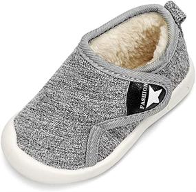 img 4 attached to 👞 Cozy & Secure: Z T FUTURE Fleece Anti Slip Toddler Sneakers Boys' Shoes at Boots