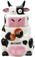 🐮 cow cookie jar: pacific giftware ceramic, stylish black/white design, 10 inches high логотип