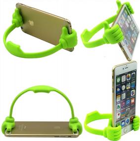img 2 attached to Honsky Thumbs-Up Pack: Versatile Stand For Phones, Tablets And E-Readers In Green And Purple
