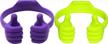 honsky thumbs-up pack: versatile stand for phones, tablets and e-readers in green and purple logo