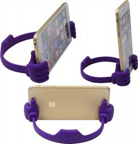 img 3 attached to Honsky Thumbs-Up Pack: Versatile Stand For Phones, Tablets And E-Readers In Green And Purple