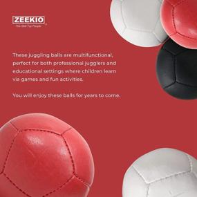 img 1 attached to Мячи для жонглирования Zeekio Josh Horton Pro Series - [Набор из 3] 12 панелей, синтетическая кожа с наполнителем из проса, с пластиковыми бобами,
