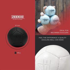 img 2 attached to Мячи для жонглирования Zeekio Josh Horton Pro Series - [Набор из 3] 12 панелей, синтетическая кожа с наполнителем из проса, с пластиковыми бобами,