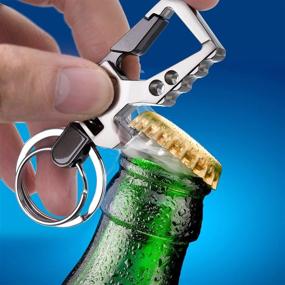 img 3 attached to 2 Pack Car Key Chain Bottle Opener Keychain For Men And Women (Silver And Gun)