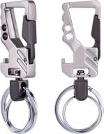 2 pack car key chain bottle opener keychain for men and women (silver and gun) logo