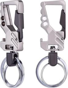 img 4 attached to 2 Pack Car Key Chain Bottle Opener Keychain For Men And Women (Silver And Gun)