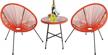 bigtree 3-piece patio bistro set with acapulco chairs & glass top table - perfect for indoor, patio, poolside & garden conversations logo