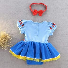 img 2 attached to Baby Girls Christmas Costumes: Snow White, Mermaid & Princess Bodysuit Romper Tutu Dress W/Headband - MYRISAM
