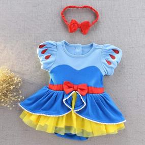 img 3 attached to Baby Girls Christmas Costumes: Snow White, Mermaid & Princess Bodysuit Romper Tutu Dress W/Headband - MYRISAM