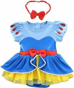img 4 attached to Baby Girls Christmas Costumes: Snow White, Mermaid & Princess Bodysuit Romper Tutu Dress W/Headband - MYRISAM
