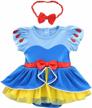 baby girls christmas costumes: snow white, mermaid & princess bodysuit romper tutu dress w/headband - myrisam logo