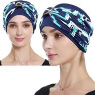 women's chemotherapy turban headwear - soft, stylish, and warm beanie hats for spring and summer logo
