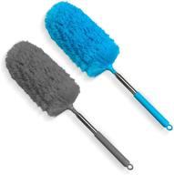 🧹 timivo microfiber duster with extension pole - washable cleaning tool for office, car, computer, window, air conditioner - includes 2 mini dusters - 2 pack logo