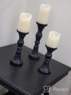 img 1 attached to Stylish And Versatile: Set Of 3 Resin Pillar Candle Holders For Elegant Home Decoration And Gifts For Weddings In Black review by Gerard Hudson