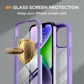 img 2 attached to Miracase Glass Series For IPhone 14 Plus Case 6.7 Inch: 2022 Upgrade Clear Bumper Case With 9H Tempered Glass Screen Protector And Camera Lens Protectors In Purple