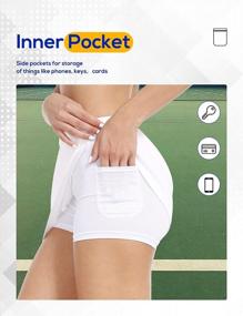 img 1 attached to Sports Skorts With Pockets For Women - Perfect For Tennis, Golf, Running Or Athletic Summer Activities In Black