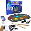 mukikim rock and roll it codedrum - portable electronic drum set for kids & adults with silicone rainbow drum pad, headphones, pedals, drum sticks & play-by-color rhythm booklet logo