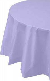 img 2 attached to Get Ready To Impress With Our 12-Pack Premium Lavender Plastic Tablecloth For 84In. Round Tables