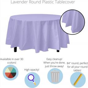 img 3 attached to Get Ready To Impress With Our 12-Pack Premium Lavender Plastic Tablecloth For 84In. Round Tables