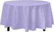 get ready to impress with our 12-pack premium lavender plastic tablecloth for 84in. round tables logo