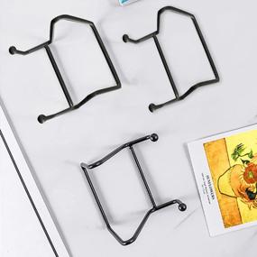 img 2 attached to Assorted Black Plate Display Stands - 3, 4.5, And 6 Inch Plate Holder Stands For Decorative Dishes, Books, And Photos - Metal Picture Easels For Table Art And Picture Frames