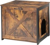 🐾 dwanton cat litter box furniture hidden - reversible entrance, stylish indoor cat box enclosure, wooden cabinet, nightstand end table logo