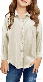 img 4 attached to 👚 Cute and Functional: Sidefeel Girl's Corduroy Shirt Coats with Pockets for a Stylish Look