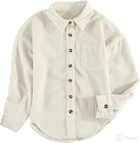 img 2 attached to 👚 Cute and Functional: Sidefeel Girl's Corduroy Shirt Coats with Pockets for a Stylish Look