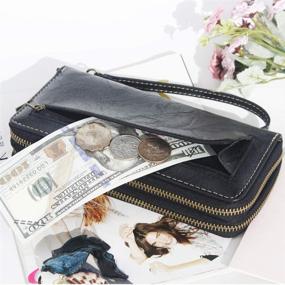 img 2 attached to Women's Double Zipper Clutch Wallet - Handy Handbag Wallet Combo