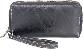 img 4 attached to Women's Double Zipper Clutch Wallet - Handy Handbag Wallet Combo