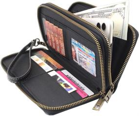 img 3 attached to Women's Double Zipper Clutch Wallet - Handy Handbag Wallet Combo