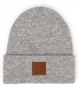 img 2 attached to Funky Junque'S Cozy Classic Rib Beanie: Warm And Stylish Unisex Winter Hat With Suede Patch