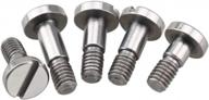 pack of 10 m4 slotted head shoulder bolts with plain finish for industrial applications - szhkm shoulder screw with slotted drive tolerance and partial threading logo