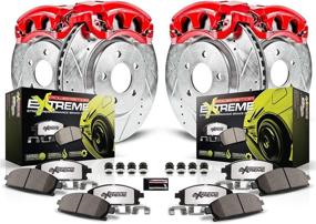 img 4 attached to 🔥 Optimized Performance: Power Stop KC2710-26 Front & Rear Z26 Street Warrior Brake Kit for Infiniti Nissan